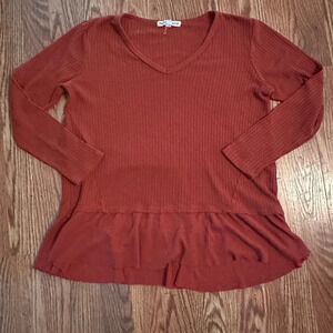 waffle knot long sleeve shirt, small